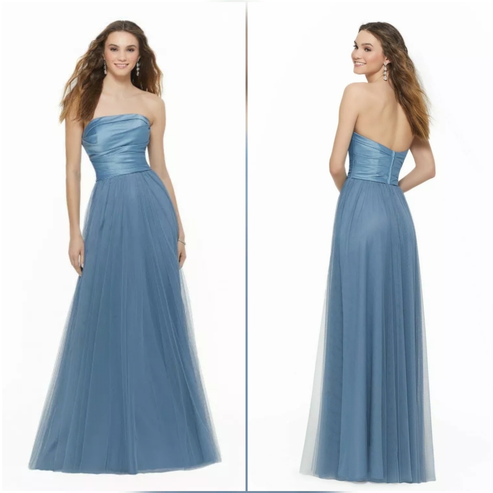 Morilee Madeline Gardner 21633 Slate Blue bridesmaid dress 0